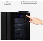 Klarstein Cave a Vin Caves à Vin de Conservation de 50L Porte en Verre Cave a Vins à Zone Unique Bar Int/Ext Frigo Vin Armoire a Vin Cave a Vin de Vieillissement Cave à Vin 18 Bouteilles Noir – Image 6