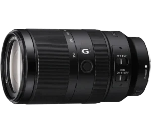 Objectif téléobjectif zoom G E 70–350 mm F4.5–6.3 G OSS APS-C avec SteadyShot optique  Modèle : SEL70350G