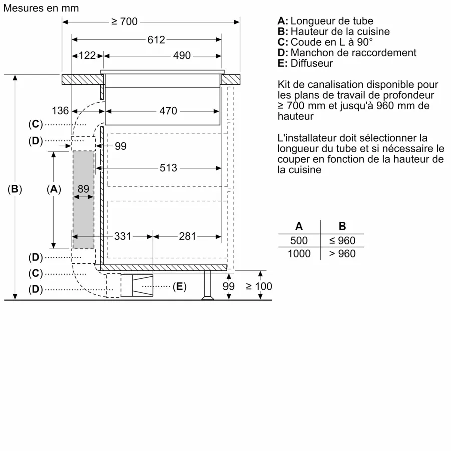 Table induction aspirante 60 cm sans cadre PVS611B16E – Image 4