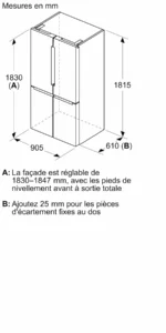 Série 4 Réfrigérateur multi-portes congélateur en bas 183 x 90.5 cm Acier brossé anti-traces, Total No Frost KFN96VPEA – Image 8