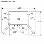 Série 6 Réfrigérateur multi-portes congélateur en bas 183 x 90.5 cm Acier brossé anti-traces, Total No Frost KFD96APEA – Image 3