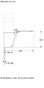 Hotte murale 60 cm Noir avec finition en verre, Noir DWK65DK60 – Image 6