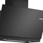 Hotte murale 80 cm Noir avec finition en verre, Noir