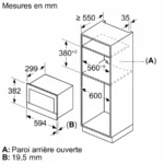 Micro-ondes encastrable Noir BFL7221B1 – Image 7
