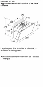 Hotte murale 80 cm Noir avec finition en verre, Noir – Image 8