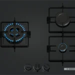 Table gaz 60 cm Verre trempé, Noir PNC6B6K30