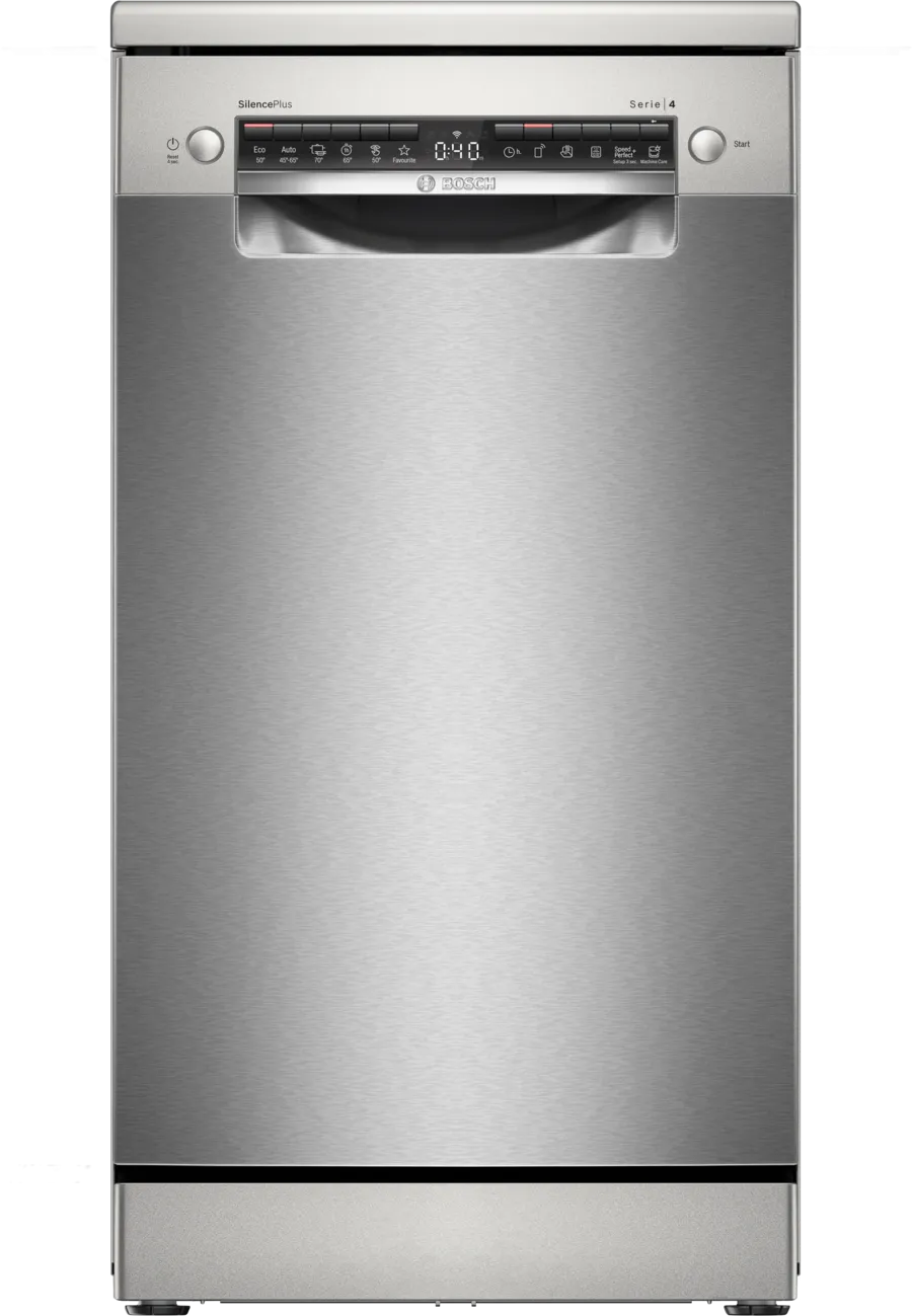 26621325_SPS4EMI17E_STP_def.webp BOSCH-Série 4 Lave-vaisselle pose-libre 45 cm Acier brossé anti-traces – Image 1