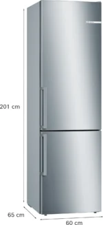 Série 6 Réfrigérateur combiné pose-libre 201 x 60 cm Acier brossé anti-traces – Image 4