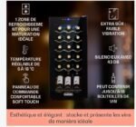 Klarstein Cave a Vin sur Pieds, Caves à Vin de 50L avec une Porte en Verre, Cave a Vins à Zone Unique, Bar Intérieur/Extérieur, Frigo vin, Cave a Vin de Vieillissement, Petite Cave à Vin 18 Bouteilles – Image 3