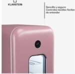 Klarstein Cave a Vin Caves à Vin de Conservation Porte en Verre Cave a Vins à Zone Unique Bar Int/Ext Frigo Vin Armoire a Vin Cave a Vin de Vieillissement Cave à Vin de 15 Bouteilles Pink – Image 3