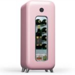 Klarstein Cave a Vin Caves à Vin de Conservation Porte en Verre Cave a Vins à Zone Unique Bar Int/Ext Frigo Vin Armoire a Vin Cave a Vin de Vieillissement Cave à Vin de 15 Bouteilles Pink