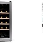 Klarstein Cave a Vin Caves à Vin de Conservation Porte en Verre Cave a Vins à Zone Unique Bar Int/Ext Frigo Vin Armoire a Vin Cave a Vin de Vieillissement Cave à Vin de 15 Bouteilles Pink