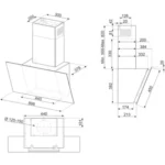 Hotte décorative murale inclinée							SMEG				KICV90BL2 – Image 3