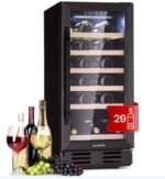 Klarstein Cave a Vin, Réfrigérateur à Vin avec Porte en Verre, Cave à Vin de Vieillissement, Zone Unique, Prosecco, Bière, Ecran Tactile, Réfrigérateur Bar, Frigo, Protection UV, 5-18°C, 31 Bouteilles